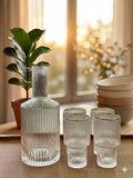 VERTICAL STRIPE FLUTED BOTTOM JUG GLASS SET- 5 PCS