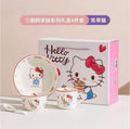 Hello Kitty 4-Piece Kids Dinner Set – Premium Ceramic Bowl, Plate, Cup & Spoon Gift Set