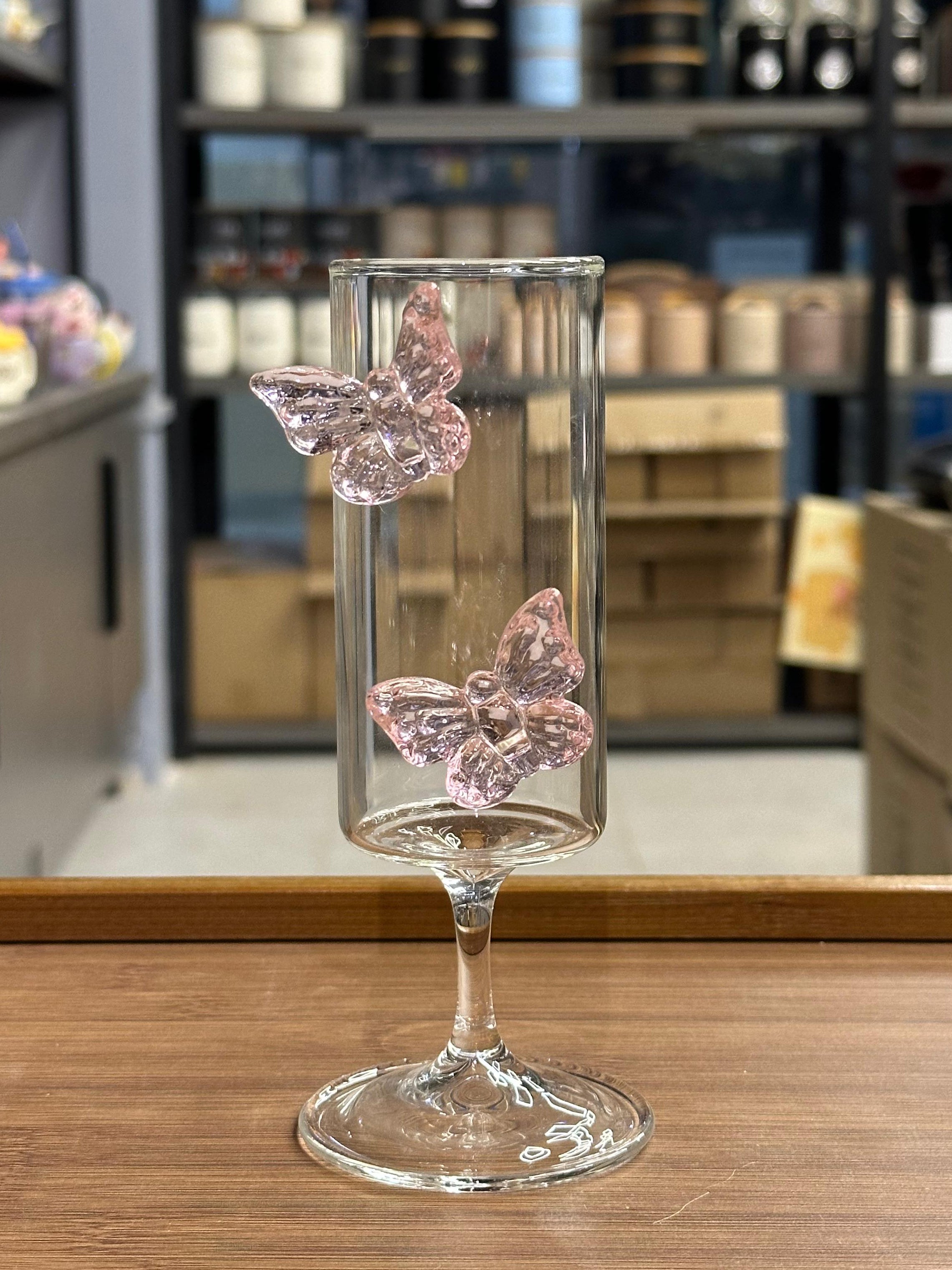 3D Butterfly Flute Glass Glassware 200ml - 1 Piece