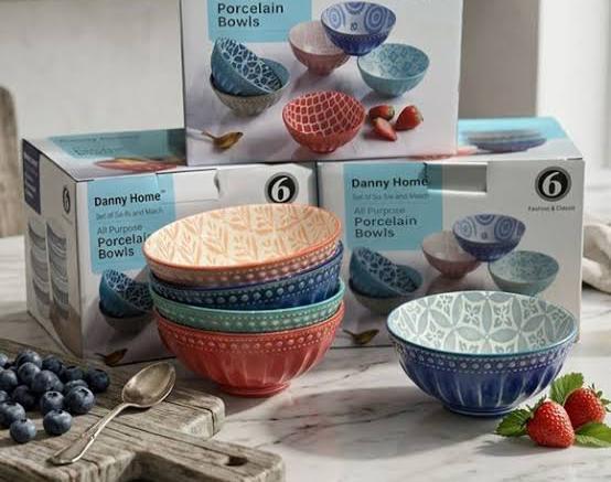 Danny Home Bohemian Design Dessert Bowls 6pcs 4.6”