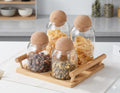 Ball Cork Jars With Wooden Tray