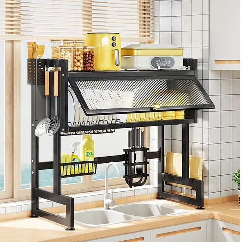 85cm Kitchen Storage Over The Sink Dish Rack With Cabinet