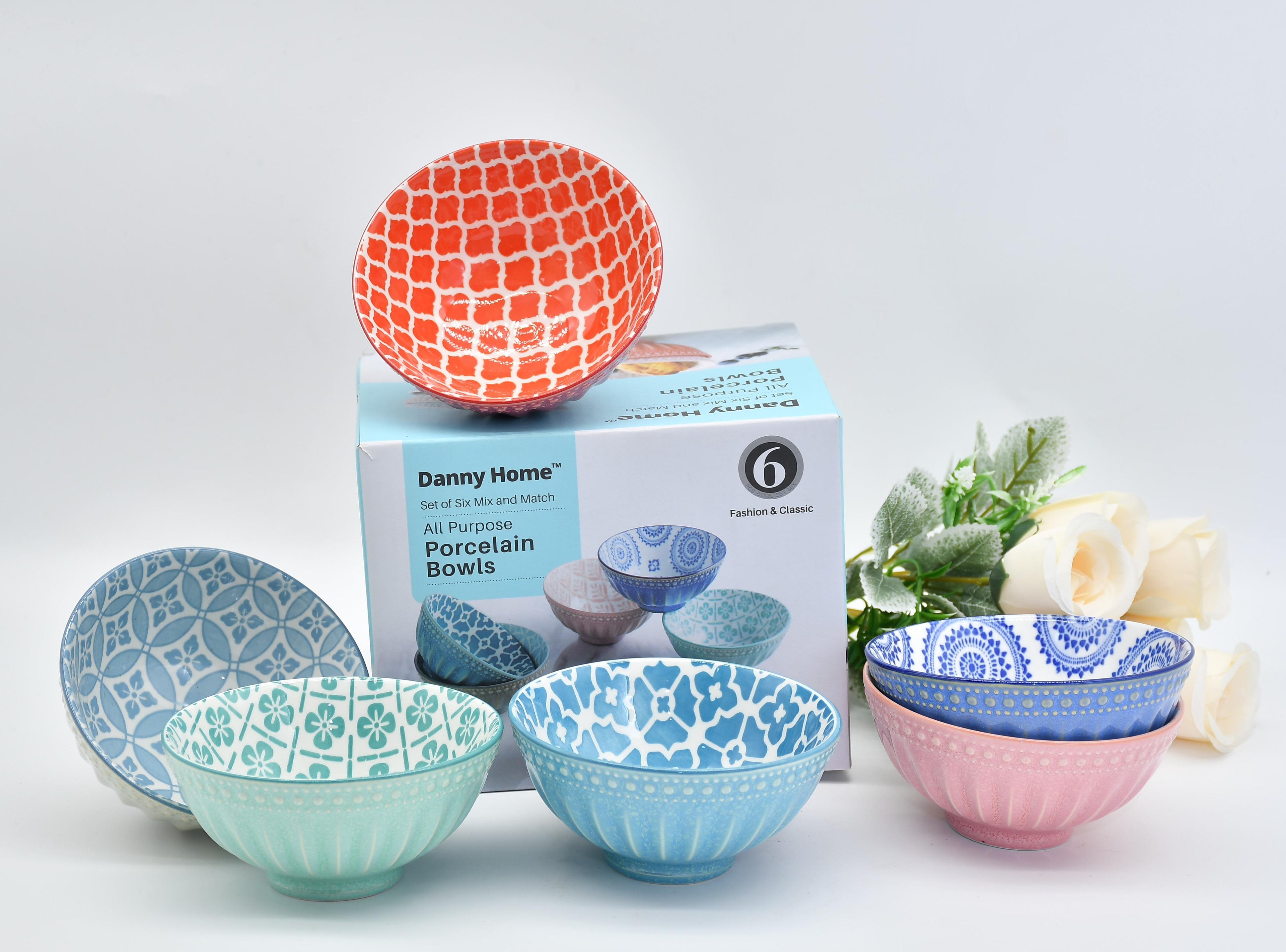 Danny Home Elegant 3.5" Ceramic Bowl Set – 6 Pcs