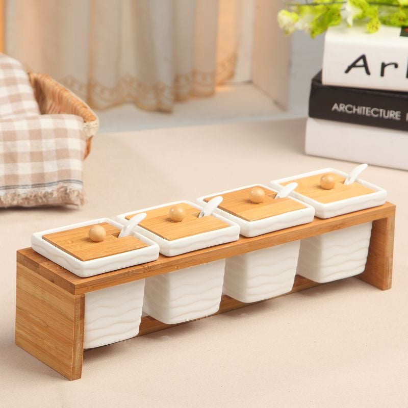 4 pieces seasoning serving with stand