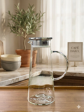 2.2L Borosilicate Glass Jug with Stainless Steel Lid - Elegant & Durable Drinkware