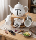 13 - Pieces Tea set with wooden stand