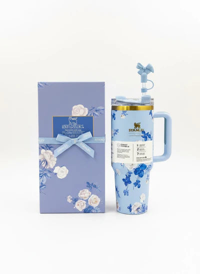 The Stanley x LoveShackFancy Quencher | 40 OZ | Everblooming Rosettes | Printed Box